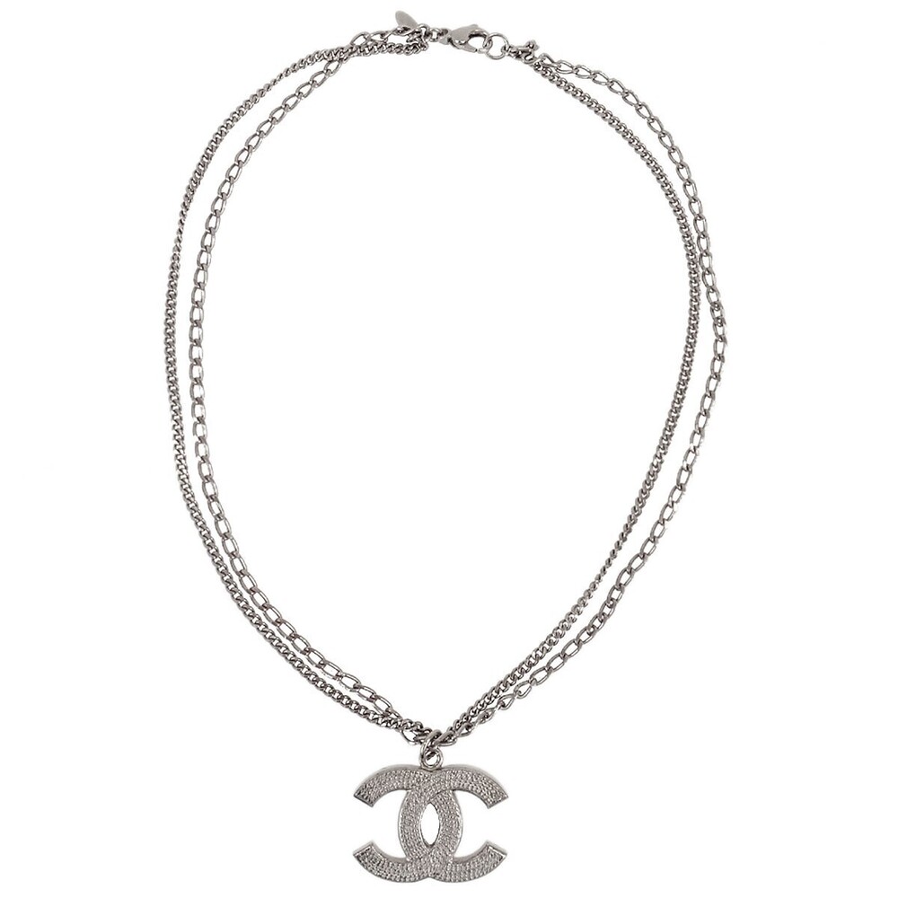 Chanel Quilted CC Pendant Chain Metal Large